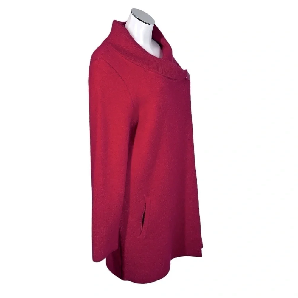ADRIENNE VITTANINI Red Open Front Shawl Neckline Cardigan Sweater Jacket Size XL